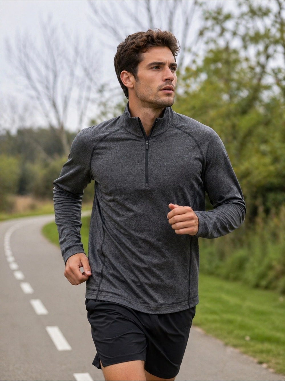 lululemon athletica Men's Charcoal Zip-Up Sweater size L